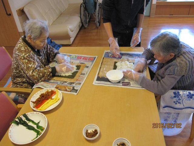 ２月２日、恵方巻き作り